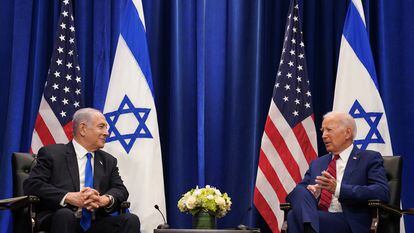 President Joe Biden meets with Israeli Prime Minister Benjamin Netanyahu in New York, on Sept. 20, 2023.