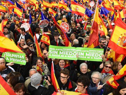 In photos: Tens of thousands protest at right-wing rally in Madrid