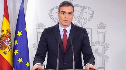Spanish Prime Minister Pedro Sánchez after today’s Cabinet meeting.