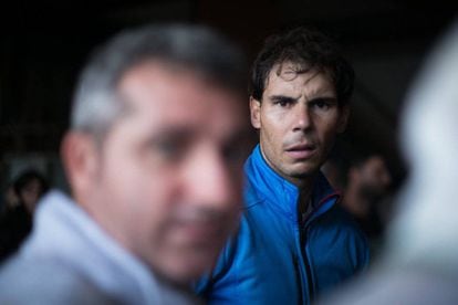 Rafael Nadal during the clean-up operation in Sant Llorenç earlier this year.