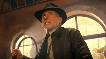 Harrison Ford in a scene from 'Indiana Jones and the Dial of Destiny.'