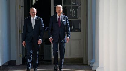 U.S. President Joe Biden and Australia's Prime Minister Anthony Albanese at the White House,  in Washington. October 25, 2023.