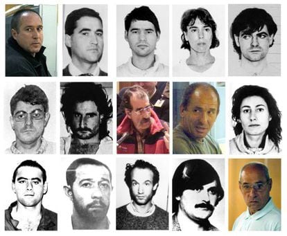 A montage of the ETA inmates who could benefit from the ECHR decision, with Inés del Río second-right on the top row.