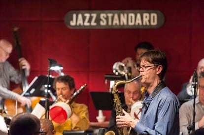 Saxophonist Donny McCaslin performs as part of Maria Schneider's orchestra at the Jazz Standard in New York in 2013