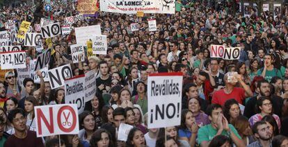 A demonstration on Wednesday in Madrid against the new system.