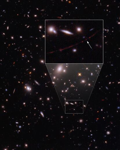 An image taken by the Hubble telescope showing the galaxy where Earendel is located.