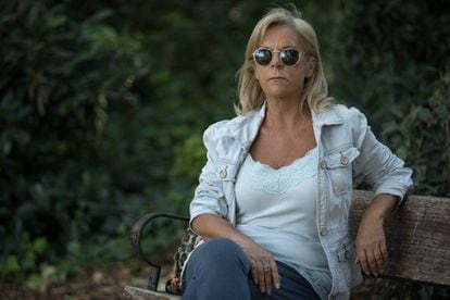 Pilar Carretero, 56, in the Quinta de la Fuente del Berro park in Madrid.