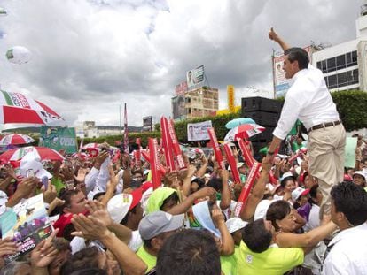 Enrique Pe&ntilde;a Nieto seen at a campaign rally last Saturday in Tuxtla, Guti&eacute;rrez state. 