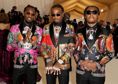 Migos at a gala in New York in 2018. From left to right, Offset, Quavo and Takeoff.
