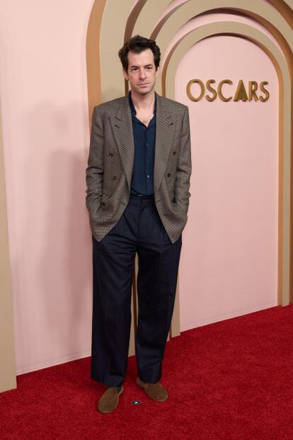 British producer Mark Ronson attends the Oscars Nominees Luncheon at the Beverly Hilton Hotel in Beverly Hills.