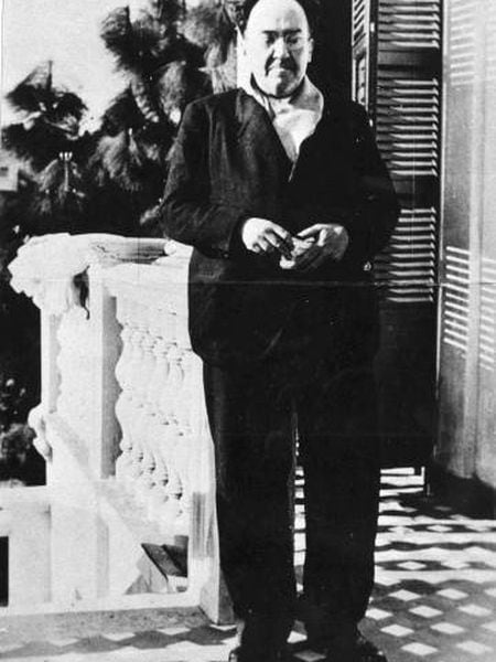 Antonio Machado on the terrace of his home in Rocafort.