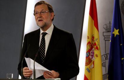 Mariano Rajoy during his Sunday address to the nation.