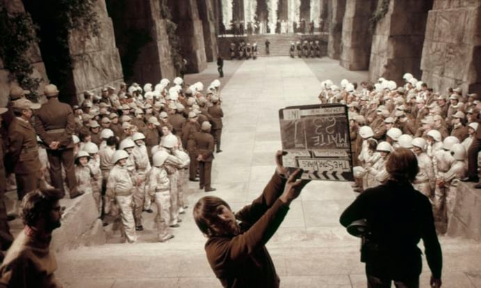 Director George Lucas on set of Star Wars