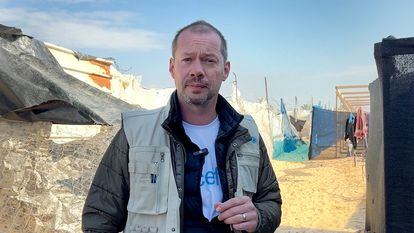 Jonathan Crickx, head of rights advocacy and communications for UNICEF in Palestine, last Saturday in Rafah.
