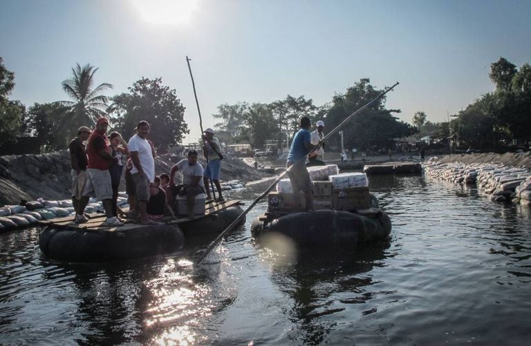 The Suchiate River runs along part of the Mexico–Guatemala border.