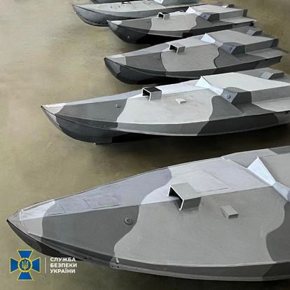 Ukrainian "Sea Baby" nautical drones in production.