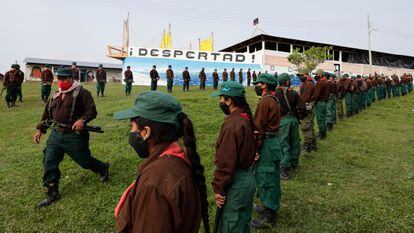 Members of the EZLN in the community of Morelia (Chiapas) in April 2021.
