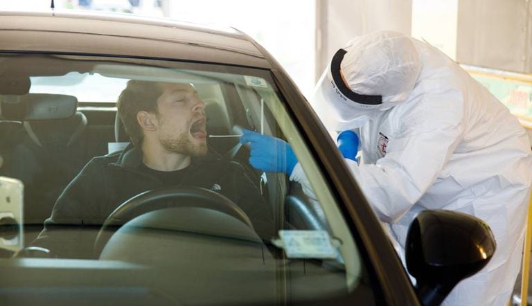 A rapid coronavirus test in Tel Aviv (Israel).