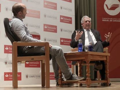 Mario Vargas Llosa right, on Thursday in El Escorial, near Madrid.