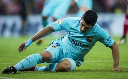 Luis Suárez in the Athletic–Barça game on October 28.
