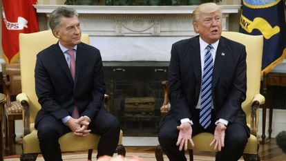 Mauricio Macri and Donald Trump in Washington this Thursday.