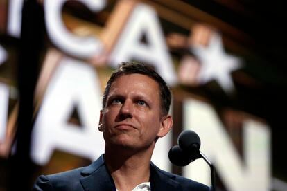 Peter Thiel, the chairperson and co-founder of Palantir, during an appearance at the Republican convention in 2016.