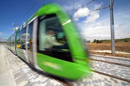 The tram system in Parla, located in the south of the Madrid region.  