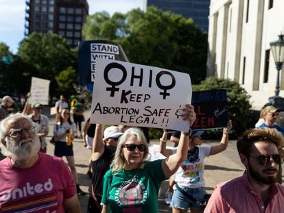 A protest in defense of abortion in Ohio, in June 2022.