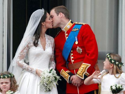 Kate Middleton and Prince William, April 29, 2011, on the balcony of Buckingham Palace on their wedding day.
