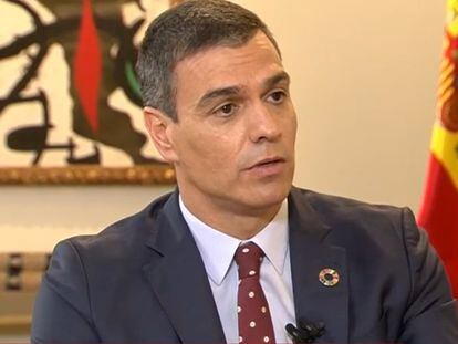 Spanish Prime Minister Pedro Sánchez during his interview on La Sexta.