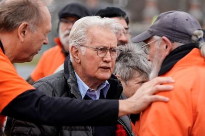 Actor Martin Sheen takes part in a "Fire Drill Fridays" protest calling attention to climate change at the U.S. Capitol in Washington