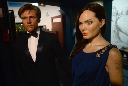 Angelina Jolie and Brad Pitt, unveiled at the museum in 2014, before their real-life split.