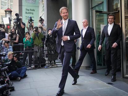 Prince Harry leaves the High Court after giving evidence in London, on June 7, 2023.