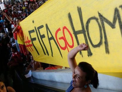 An anti-World Cup protest in Brasilia. 