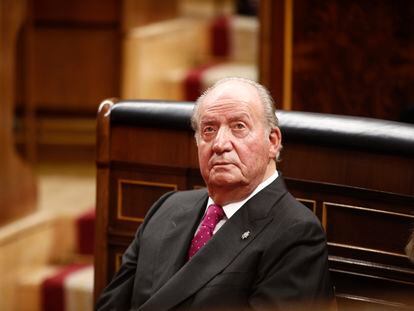 Spain's former monarch Juan Carlos I at the 40th anniversary of the Spanish Constitution, in 2018.