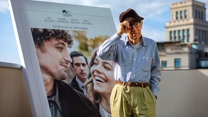 Woody Allen at a screening in Barcelona of his latest film, 'Coup de chance;' September 18, 2023.