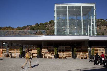 A view of the building known as El Cubo, which is set to house a new Pompidou center in Málaga.