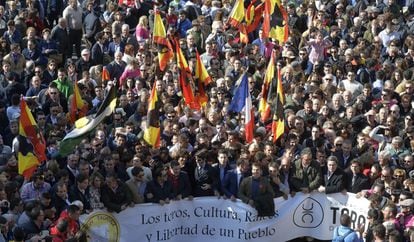 A Sunday march in Valencia to defend bullfighting.