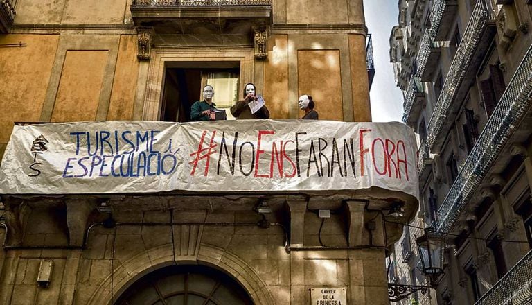 Barcelona residents protest over unlicensed vacation rentals.