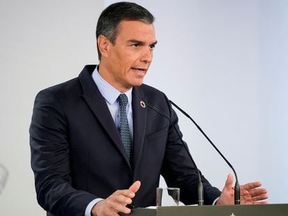 Spanish Prime Minister Pedro Sánchez at a press conference on Friday.