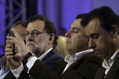 Acting Spanish PM Mariano Rajoy during a party rally this weekend.