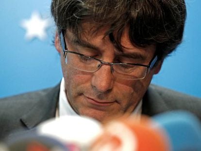 Ousted Catalan leader Carles Puigdemont in Brussels.