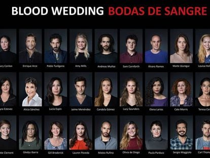 The cast of 'Blood Wedding' at The Cervantes Theatre in London.