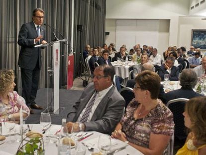 Artur Mas during his meeting in Girona on Tuesday night.