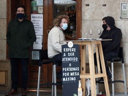 A bar in Pamplona, Navarre, where new restrictions are going into place to curb the quick spread of the coronavirus.