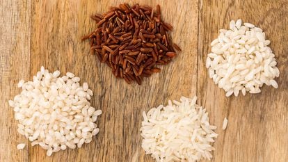 Four different types of rice from Italy, France, India and Spain.