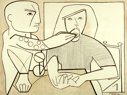  “Adam Forcing Eve to Eat an Apple II,” a 1946 work by Françoise Gilot.