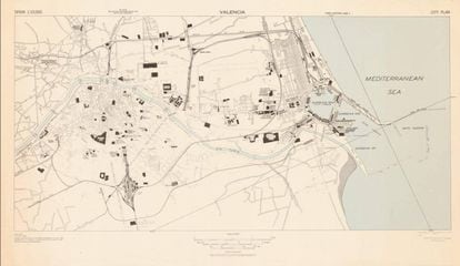 A British map of Valencia from 1942, kept at Princeton University.