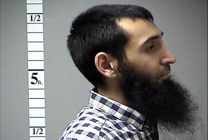 In this file photo taken on October 31, 2017 this handout photograph obtained courtesy of the St. Charles County Dept. of Corrections in the midwestern US state of Missouri shows Sayfullo Habibullahevic Saipov.