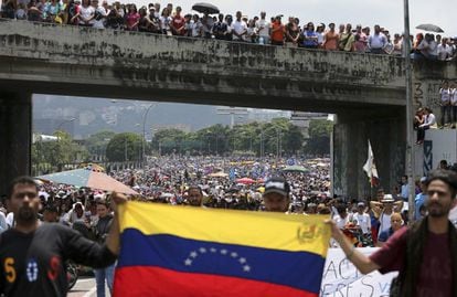Protesters in Caracas on Monday.